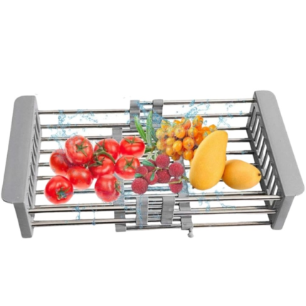 Suport Extensibil de Chiuveta Lemaro®, Tip Cos, pentru Legume, Fructe si Alimente, Usor de Curatat, 28 x 11 x 18.5 cm