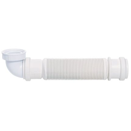 Sifon flexibil pentru lavoar, Wirquin Senzo, alb, plat, 1"1/2 D40