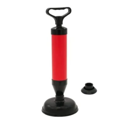 Pompa pentru Desfundat Chiuvete, Cazi, Cabine de Dus, WC, Instalatii de Scurgere si Tevi, cu Maner si 2 Adaptoare, Rosu, Premium, Original Deals