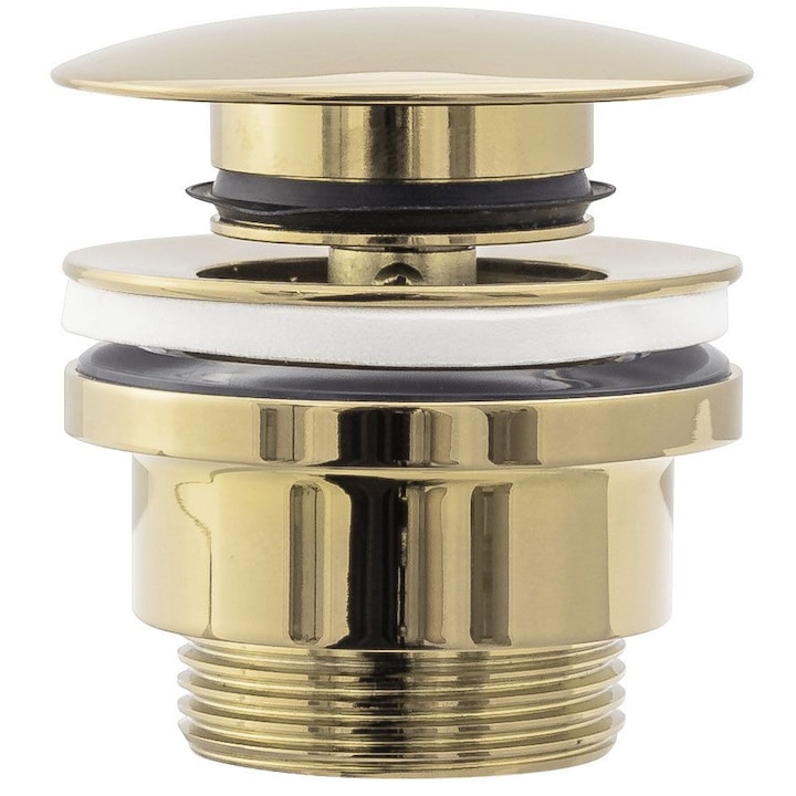Ventil Universal klik-klak L.Gold, actionare push-up, finisaj auriu