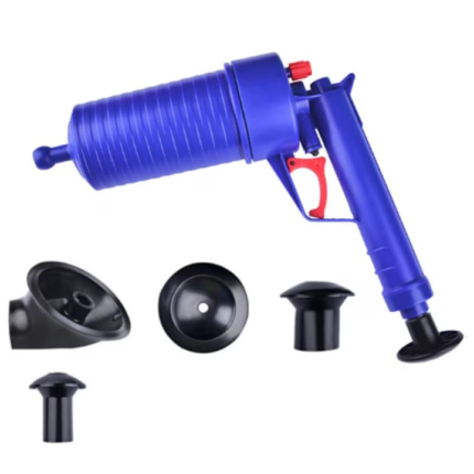 Pompa Profesionala 4 in 1 Pentru Desfundat WC SUPER TRENDS®, Chiuveta, Cada, Cabina de Dus, Instalatii Sanitare, Canalizare, cu Aer Comprimat, 4 Accesorii