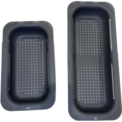 Cos pentru scurgere chiuveta de bucatarie, Cafuneplus®, telescopic, Negru