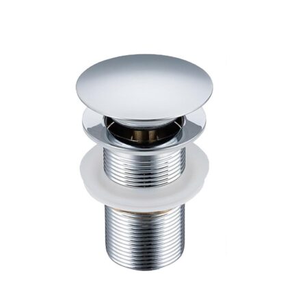 Ventil lavoar, Cafuneplus®, click-clack, 1 1/4", alama, universala, usor de instalat, apasati si dezumflati, garnitura de silicon, Argintiu