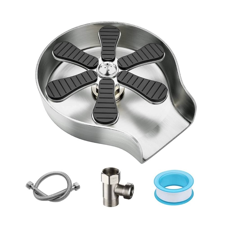 Clatitor pentru pahare, TopGearWorld, Otel inoxidabil, 80cm, Argintiu
