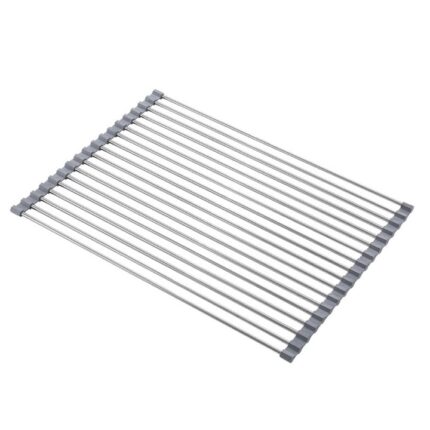 Suport de scurgere pentru chiuveta de bucatarie, GOGOU®, Otel inoxidabil, 47x36cm, Argintiu