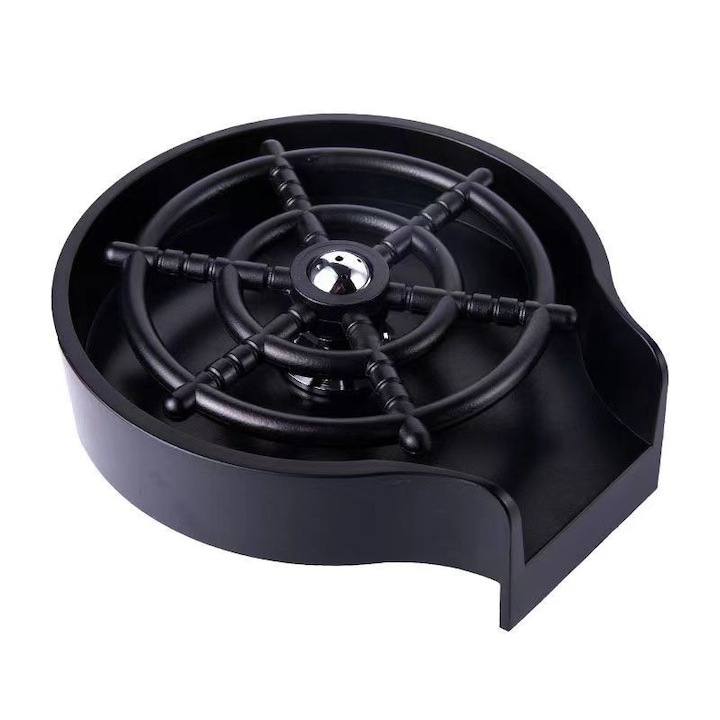 Dispozitiv curatare pahare, WALALLA, Furtun de 80 cm, Otel inoxidabil/ABS, Negru