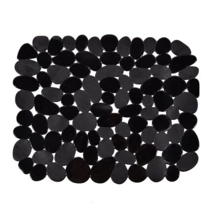 Covoras Protectie Anti-Alunecare Negru Stralucitor Mat Pietre pentru Chiuveta 30.5x26cm