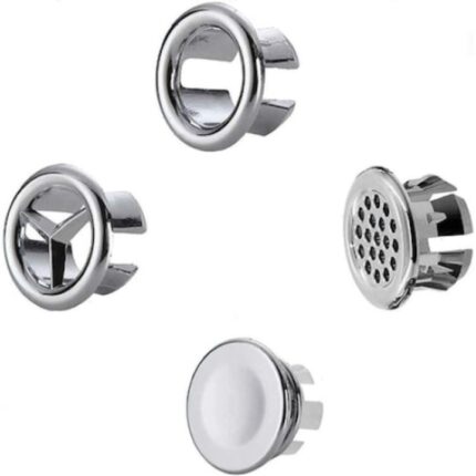 Set inele de preaplin pentru chiuveta, 4 bucati, argintiu