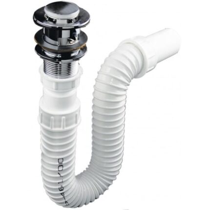 Sifon lavoar flexibil cu ventil click clack alama 5/4″( 1″1/4) 50/40/32 mm cu armatura metalica si lungime reglabila