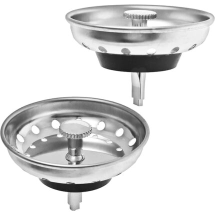 Set 2 sita scurgere pentru chiuveta de bucatarie, JENUOS®, Deodorizare tip Filtru pentru chiuveta, 32 de gauri, Argintiu