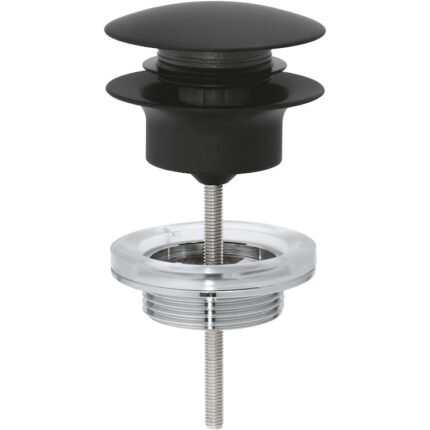 Ventil push to open Grohe 29510KF0, universal, 1 1/4'', compensare lungime, alama, mat, negru