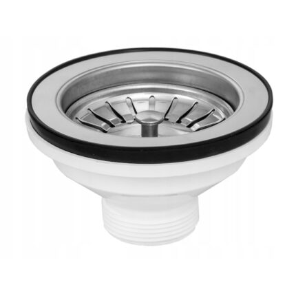 Sifon dop, Granitan, Inox/PVC, 4cm, Alb/Argintiu