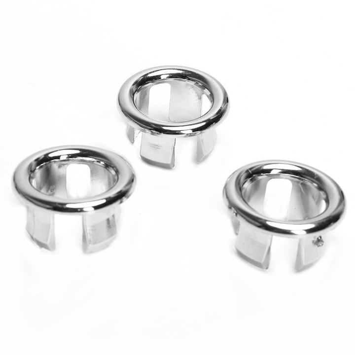 Capac de preaplin pentru chiuveta, Plastic, 30x20x16mm, Argintiu, 3 bucati