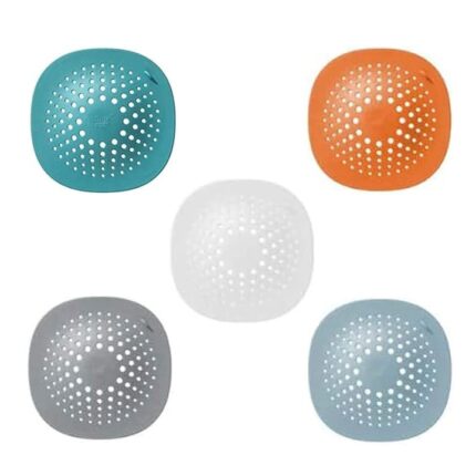 Set 5 site cu ventuza din silicon pentru chiuveta, Cafuneplus®, Cada, Pardoseala, Baie sau Bucatarie, 14.4 x 14.4 cm, Multicolor