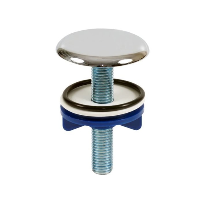Dop ornament cromat pentru mascat gaura la chiuveta, 48 mm diametru