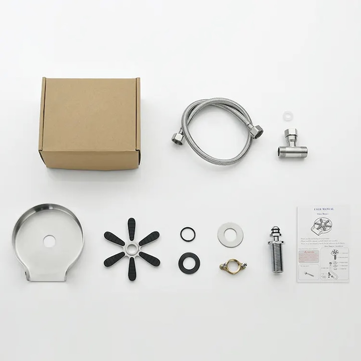 Dispozitiv de clatire pahare sub jet de presiune, din inox
