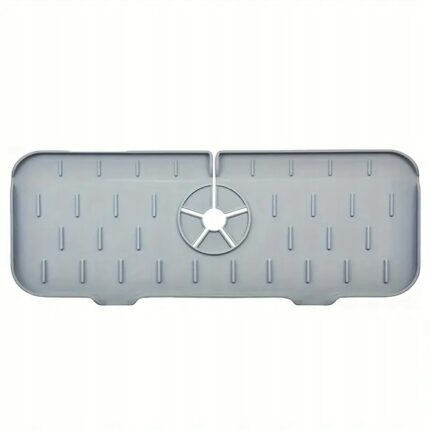 Protectie Anti-Stropire Chiuveta, Silicon, Suprafata Anti-Alunecare, 37x14x0.5 cm, Silicon, Gri Deschis