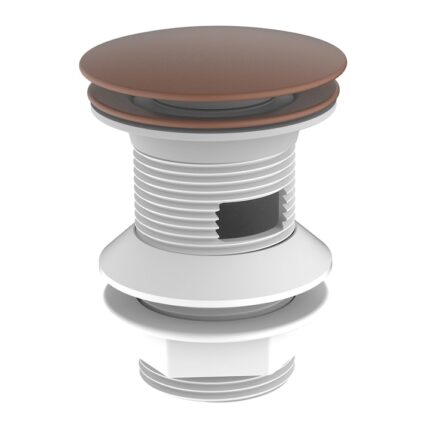 Ventil lavoar click-clack Aquasanit Coral, finisaj cupru lucios, cu preaplin