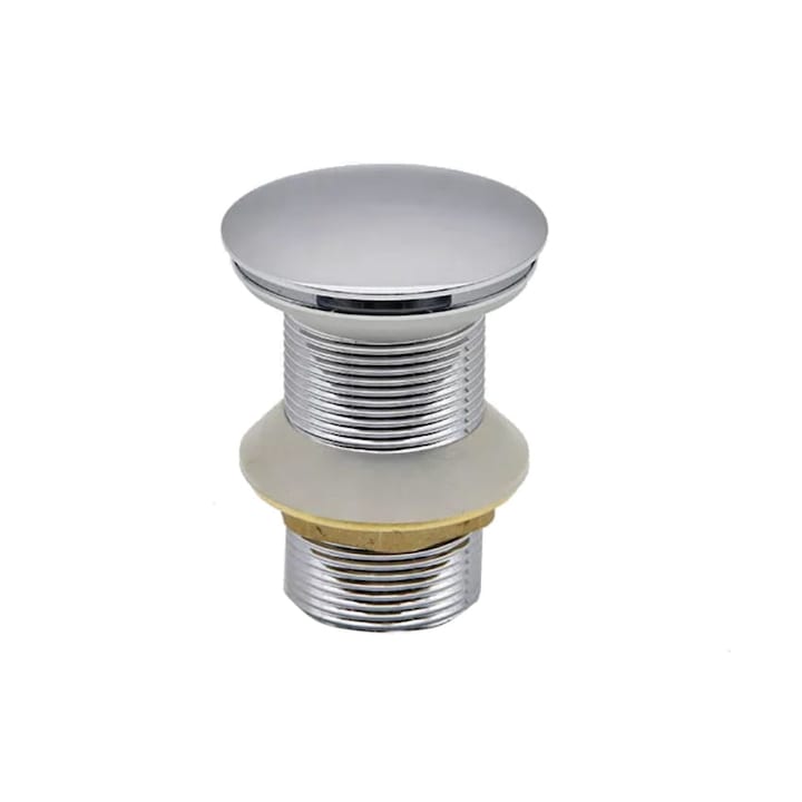 Dop pentru chiuveta CLICK-CLACK, SOTBE, metal, fara curgere, crom, argintiu, materiale durabile, rezistent la rugina, consum redus de apa