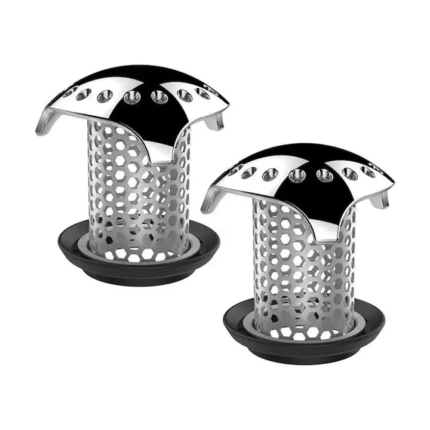 Set 2 buc Filtru/sita protectie pentru scurgere cada/chiuveta, din otel inoxidabil, cu inel de etansare din cauciuc ANILLOROCA