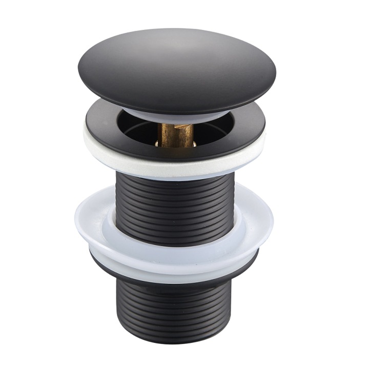 Dop pentru chiuveta, DELVANT, Alama, 40mm, Negru