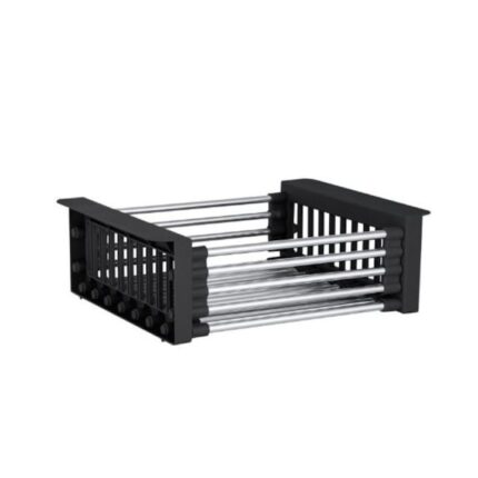 Scurgator vase tip cos pentru chiuveta bucatarie, telescopica, otel- PVC negru