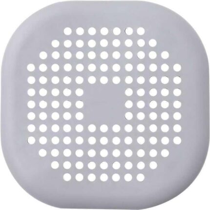 Capac de scurgere patrat Sunmostar, cu ventuza, gri, 14x14cm