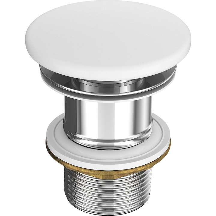 Dop ceramic pentru lavoar Cersanit K11-2361, Click-clack, fara preaplin, Alb mat