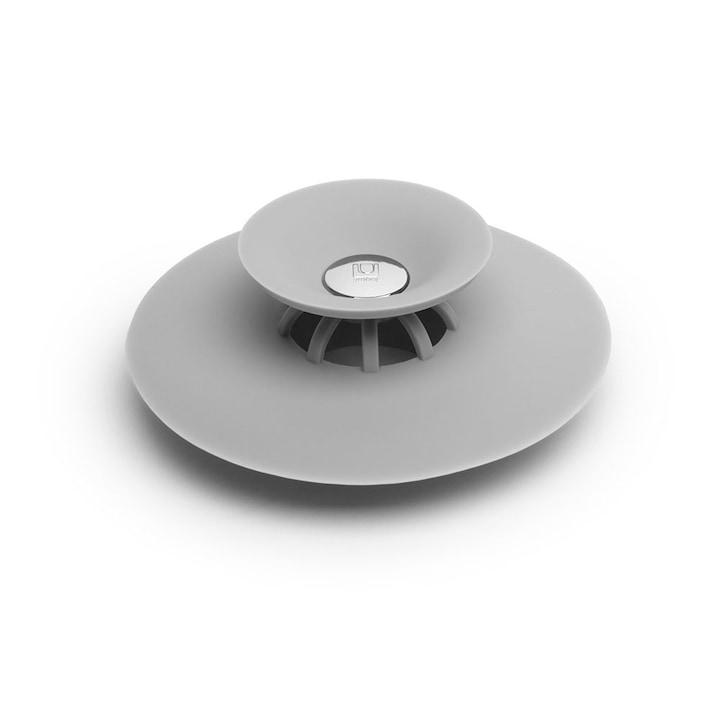 Dop pentru scurgere cu functie de oprire a parului, 8.9 dia. x 3.2 cm, Gri