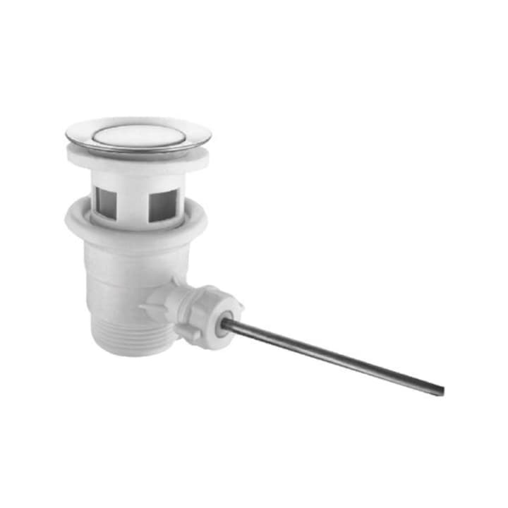 Ventil scurgere lavoar, Kuchinox, Plastic, Cu preaplin, Alb
