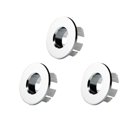 Set 3 inele preaplin pentru chiuveta, Plastic, 22-24 mm, Argintiu