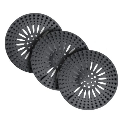 Set 3 Bucati Sita din Silicon pentru Protectie, Scurgtere, Sifon Chiuveta, Cada, Pardoseala, Baie sau Bucatarie, Premium CBD CORAL BEST DEALS