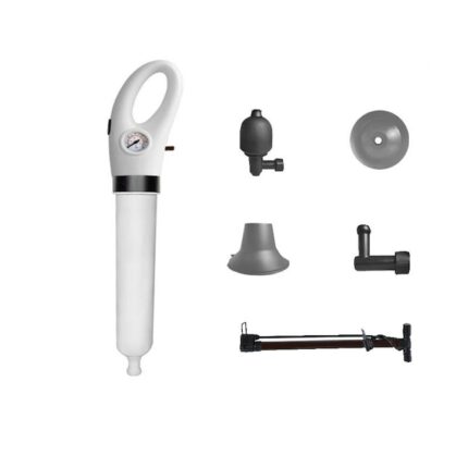Pompa cu Aer Comprimat pentru Desfundat Tevi Infundate de Chiuveta, YWX, Cada, Dus, WC, 4 capete, ABS, Alb