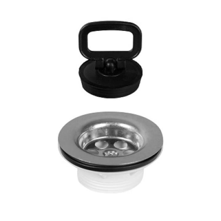 Ventil pentru lavoar, Eurociere 3326, cu gratar inox, dop, 1"1/4