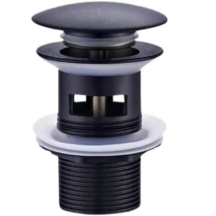 Ventil lavoar, click-clack, cu preaplin, negru, universal, 1 1/4"