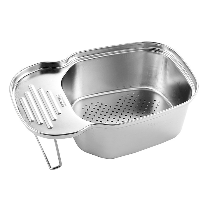 Cos de scurgere pentru chiuveta de bucatarie, Sunmostar, Inox, Argintiu