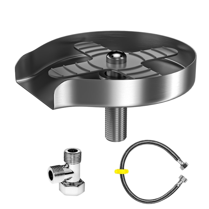 Dispozitiv Profesional de Spalare si Clatire Pahare sub Jet de Presiune, Din Inox Cu 7 Orificii De Pulverizare, Kit de Asamblare Inclus, pentru Baruri, Restaurante, Casa
