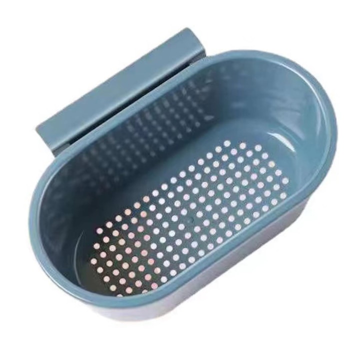 Cos de scurgere pentru chiuveta QttvbTna, PP, verde inchis, 22.5x15.5x7.6cm