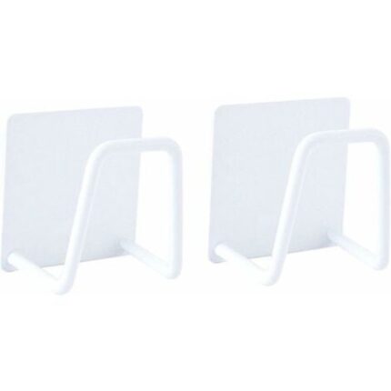 Suport pentru burete de vase, QttvbTna, autoadeziv, inox, alb, 5x5x3cm