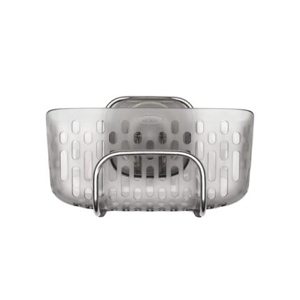 Suport burete pentru chiuveta OXO, Montare cu ventuze, 17.5x9.5x10cm, Plastic/Inox, Gri