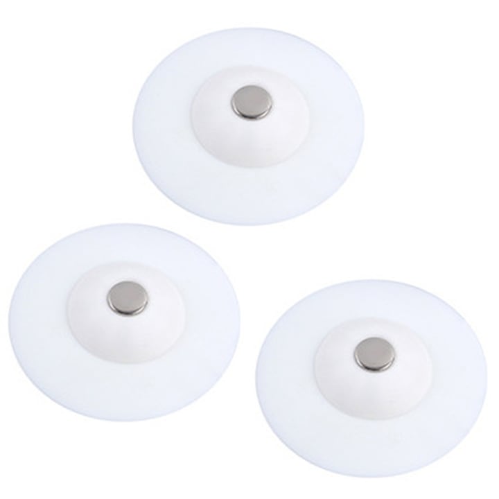 Dop pentru scurgere cu functie de oprire a parului, 3 Buc, AllizBan, 10CM dia, Alb