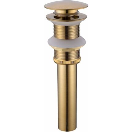 Sifon lavoar QttvbTna, finisaj auriu periat, constructie din alama, fara preaplin, 1.5"