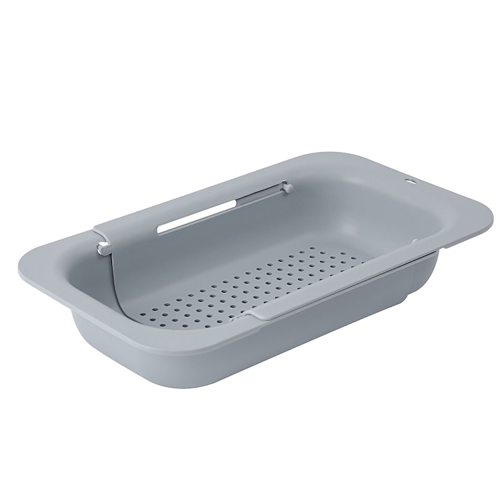 Cos retractabil pentru chiuveta QttvbTna, PP, gri, 34.5x20x6.5cm