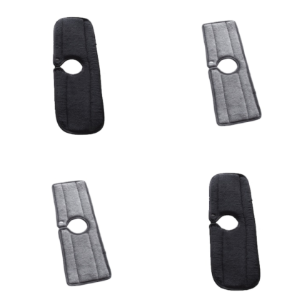 Set 4 covorase absorbant pentru robinet, Gogou, Poliester, Negru/Gri