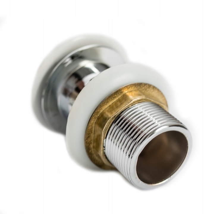 Dop pentru chiuveta cu preaplin, Aquaparts, Inox/Cermica, Crom/Alb