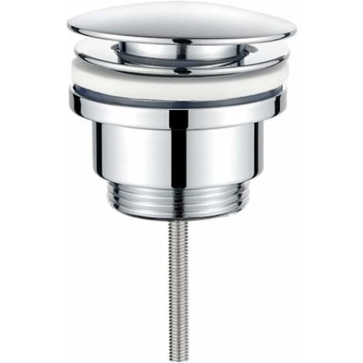 Dop de scurgere pentru chiuveta QttvbTna, pop-up, alama, finisaj crom