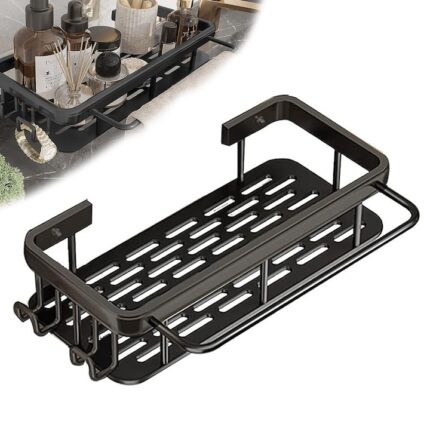 Suport suspendat QttvbTna, aluminiu, rezistent la rugina si apa, montare adeziva, 30.5x13x5.5cm