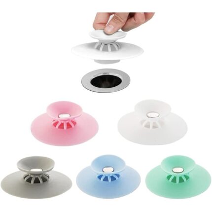 Set 5 Dopuri universale pentru chiuveta, QttvbTna, Functie 2-in-1, Silicon, Multicolor