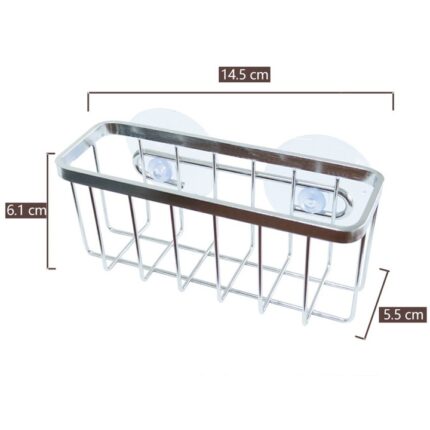 Suport QttvbTna din otel inoxidabil pentru burete, 14.5x6.1x5.5cm, argintiu