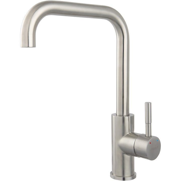 Baterie bucatarie Ferro Camiro, cartus ceramic, aerator, pipa mobila, Inox